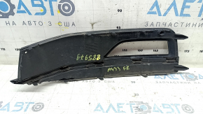 Решетка переднего бампера правая Audi A4 B8 13-16 рест, S line, структура, черный глянец с хром, под ПТФ