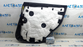 Ornamente ușă, spate stânga, Tesla Model Y 20-25, piele neagră, tip 1, cu iluminare din spate, ornamente mate, cu difuzor, cu inserție din piele întoarsă, cu control geam electric, cu buton de deschid