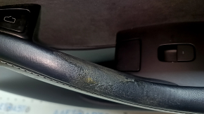 Panou ușă dreapta față Tesla Model Y 20-25, piele neagră, cu iluminare din spate, tapițerie mată, inserție în piele întoarsă, cu control geam, cu buton de deschidere ușă, piele decojită, zgârieturi