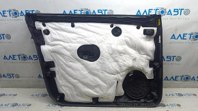 Panou ușă dreapta față Tesla Model Y 20-25, piele neagră, cu iluminare din spate, tapițerie mată, inserție în piele întoarsă, cu control geam, cu buton de deschidere ușă, piele decojită, zgârieturi
