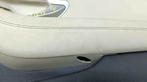 Ornamente ușă, placă dreapta față, Mercedes W213 E 17-23, piele neagră, inserție piele bej, cotieră piele bej, fără perdea, inserție lemn, Burmester, cu suprapuneri și mâner, rupturi, zgârieturi