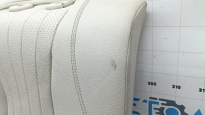Спинка заднего ряда сидений левая Mercedes W213 E 17-23 кожа бежевая, с ремнем, примята, под химчистку