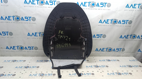 Panoul ornamental al scaunului pasagerului din spate al modelului Tesla Model Y 20-25 este negru, cu elemente de fixare rupte și zgârieturi.