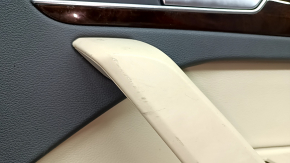 Panou decorativ ușă, spate dreapta, Audi Q5 80A 18-20, gri închis, cu inserție din lemn, cotieră bej cu inserție, cu mâner, zgârieturi, gata de curățare chimică