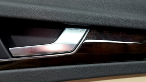 Panou decorativ ușă, spate dreapta, Audi Q5 80A 18-20, gri închis, cu inserție din lemn, cotieră bej cu inserție, cu mâner, zgârieturi, gata de curățare chimică