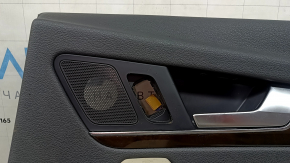 Panou decorativ ușă, spate dreapta, Audi Q5 80A 18-20, gri închis, cu inserție din lemn, cotieră bej cu inserție, cu mâner, zgârieturi, gata de curățare chimică