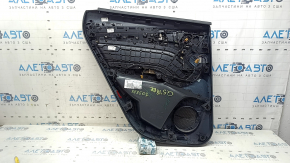 Panou decorativ ușă, spate dreapta, Audi Q5 80A 18-20, gri închis, cu inserție din lemn, cotieră bej cu inserție, cu mâner, zgârieturi, gata de curățare chimică