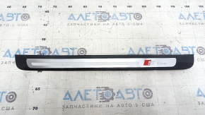 Prag exterior stânga față pentru Audi A4 B8 08-16 sedan, cromat S line, zgârieturi, element de fixare rupt