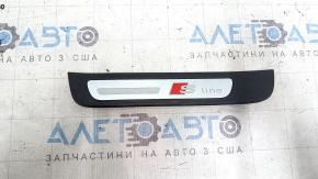 Накладка порога внешняя задняя левая Audi A4 B8 08-16 седан хром S line, царапины