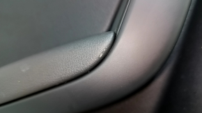 Panou decorativ ușă spate stânga Audi A4 B8 13-16 negru, cu inserție din piele neagră, cotiera din piele neagră, ornament sub lemn închis la culoare, lovitură, zgârietură