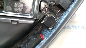 Panou decorativ ușă spate stânga Audi A4 B8 13-16 negru, cu inserție din piele neagră, cotiera din piele neagră, ornament sub lemn închis la culoare, lovitură, zgârietură