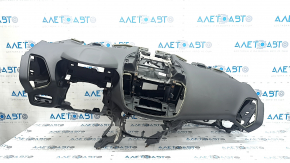 Bord față cu AIRBAG pentru Ford C-max MK2 13-18 pentru monitor mare, negru, cu deflectoare și ornamente, crăpături în elementele de fixare a ornamentelor