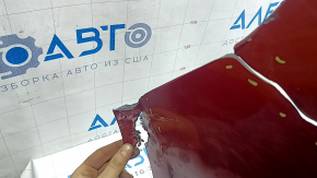 Бампер задний голый Ford C-max MK2 13-18 под парктроники, красный, трещины, надрывы, прижат, надломано крепление, нет части