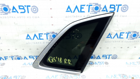 Geam spate dreapta cu geam fix pentru Audi Q5 80A 18-22 cu ornament cromat, zgârieturi pe crom