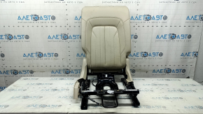 Обшивка спинки водительского сиденья Audi Q5 80A 18-20 кожа бежевая, Standard, с каркасом, под подогрев, под чистку, царапины на накладках, надрез