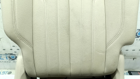Обшивка спинки водительского сиденья Audi Q5 80A 18-20 кожа бежевая, Standard, с каркасом, под подогрев, под чистку, царапины на накладках, надрез