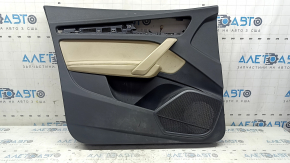 Panou decorativ ușă, stânga față, Audi Q5 80A 18-20, gri închis, cotieră bej cu inserție, zgârieturi, necesită curățare