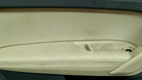 Panou decorativ ușă, stânga față, Audi Q5 80A 18-20, gri închis, cotieră bej cu inserție, zgârieturi, necesită curățare