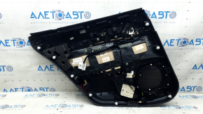 Panou ușă spate dreapta negru Alfa Romeo Giulia 17-25, cotieră din piele neagră, inserție din piele neagră, ornament gri
