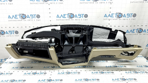 Торпедо передняя панель с AIRBAG BMW 3 G20 19-21 черная с бежевым Canberra Beige, без проекции