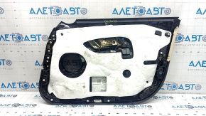 Panou decorativ ușă față stânga BMW 3 G20 21-25 piele neagră, maro COGNAC fără cusături, cu mâner și ornamente cromate, cotieră și inserție piele maro COGNAC, pentru memorie, cu iluminare din spate