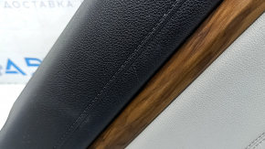 Panou ușă spate stânga pentru Honda CRV 17-22, negru, cotieră din piele gri, inserție din piele gri, ornament tip lemn, cu mâner, zgârieturi, necesită curățare, crăpătură