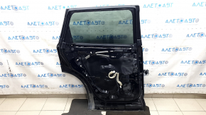 Дверь в сборе задняя левая Nissan Rogue 21-26 S, SV, черный KH3, царапины на хром молдинге, царапины на накладке