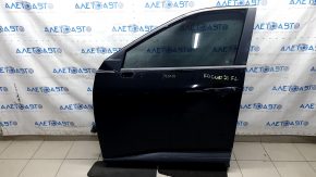 Дверь в сборе передняя левая Nissan Rogue 21-26 черный KH3, keyless, царапины на хром молдинге, побелел пластик, царапины