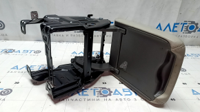 Подлокотник Audi A4 B8 08-12 дорест, кожа, серый, с каркасом, порез