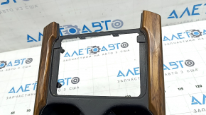 Накладка центральной консоли с подстаканниками Honda CRV 20-22 под беспроводную зарядку, под дерево, нет части, царапины, потерта