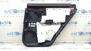 Panou decorativ ușă spate stânga Nissan Rogue 23-23 S fabricat în SUA, negru, fără cortină, cu inserție gri din stofă, cotiera din piele, plafon maro, zgârieturi