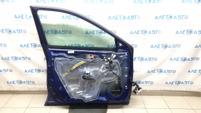Дверь в сборе передняя левая Nissan Rogue 14-20 синий RBY, keyless, нижняя хром накладка