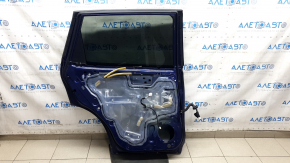 Дверь в сборе задняя левая Nissan Rogue 14-20 синий RBY, нижняя хром накладка