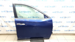 Ansamblu ușă dreapta față fără cheie Nissan Rogue 14-20, albastru RBY, ornamente cromate inferioare