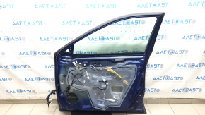 Дверь в сборе передняя правая Nissan Rogue 14-20 keyless, синий RBY,  нижняя хром накладка