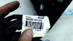 Зеркало боковое левое в сборе Nissan Rogue 17-20 15 пинов, синее подогрев, поворотник, камера, в клее