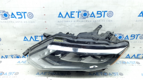 Фара передняя левая Nissan Rogue 17-18 LED, сломаны крепления, песок, полез лак