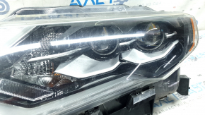 Фара передняя левая Nissan Rogue 17-18 LED, сломаны крепления, песок, полез лак