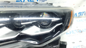 Фара передняя левая Nissan Rogue 17-18 LED, сломаны крепления, песок, полез лак