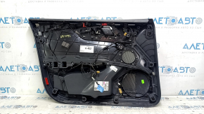 Panou decorativ ușă, dreapta față, Audi A5 F5 18-19, piele gri 5D, inserție și cotieră, piele gri deschis, Bang & Olufsen, fără iluminare din spate, cu mâner, lambriu