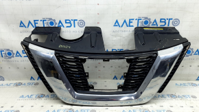 Решетка радиатора grill Nissan Rogue 17-18 под камеру, под радар, под квадратную эмблему, без эмблемы, песок, царапины