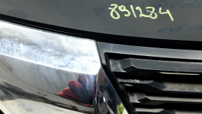 Grilă radiator Nissan Rogue 17-18 pentru cameră, radar, emblemă pătrată, fără emblemă, nisip, crom umflat