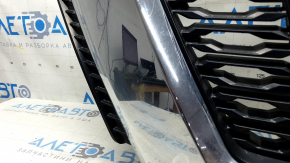 Grilă radiator Nissan Rogue 17-18 pentru cameră, radar, emblemă pătrată, fără emblemă, nisip, crom umflat
