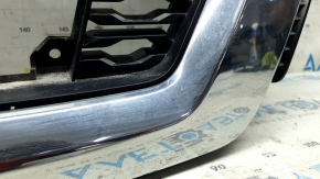 Grilă radiator Nissan Rogue 17-18 pentru cameră, radar, emblemă pătrată, fără emblemă, nisip, crom umflat
