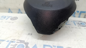 Подушка безопасности airbag в руль водительская Nissan Rogue 17-20 черная, царапина, ржавый пиропатрон