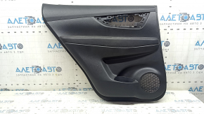Panou ușă spate stânga pentru Nissan Rogue 17-20, negru cu inserție din plastic negru, cotieră din piele, zgârieturi, gata de curățare chimică