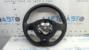 Руль голый Nissan Rogue 17-20 кожа черная, с кнопками, с подогревом, под химчистку, царапины, затертый