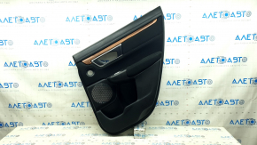 Panou ușă spate dreapta negru pentru Honda CRV 17-22, cotieră din material textil negru, inserție din material textil negru, ornament din lemn deschis la culoare, sub tweeter, zgârieturi, urme de uzur