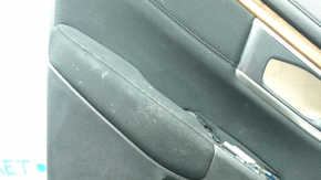 Panou ușă spate stânga pentru Honda CRV 17-22, negru, inserție piele bej, cotieră piele bej, ornament imitație lemn, sub tweeter