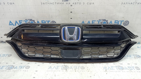 Решетка радиатора grill в сборе Honda CRV 20-22 со значком, hybrid, под радар, с накладками молдингов, песок